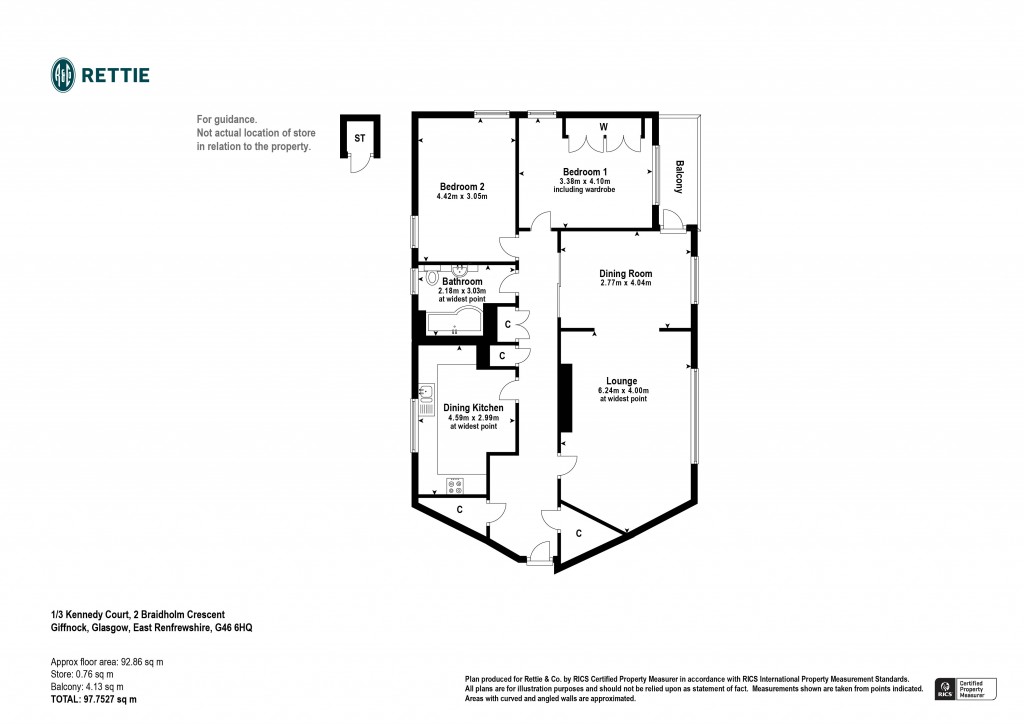 Floorplans For 1/3 Kennedy Court, Braidholm Crescent, Giffnock, Glasgow, East Renfrewshire