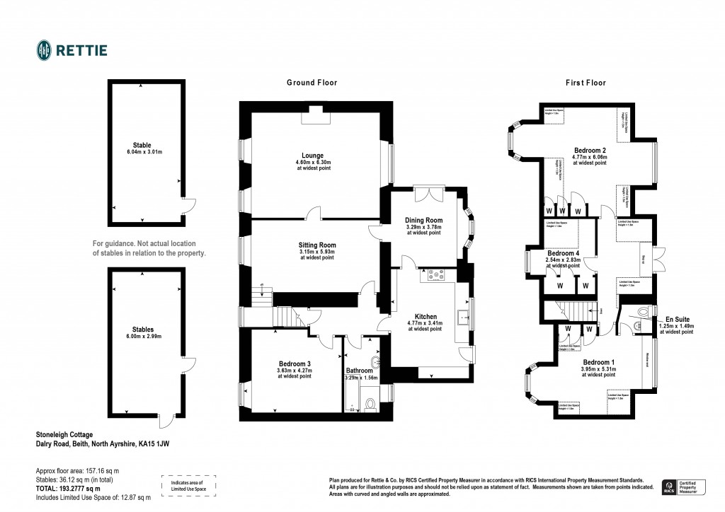Floorplans For Stoneleigh Cottage, Dalry Road, Beith, North Ayrshire