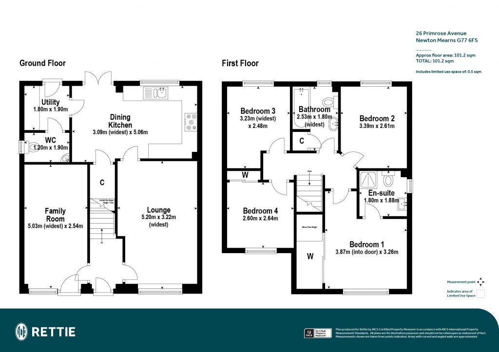 Floorplans For Primrose Avenue, Newton Mearns, Glasgow, East Renfrewshire