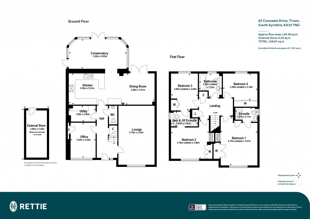 Floorplans For Coxswain Drive, Troon, South Ayrshire
