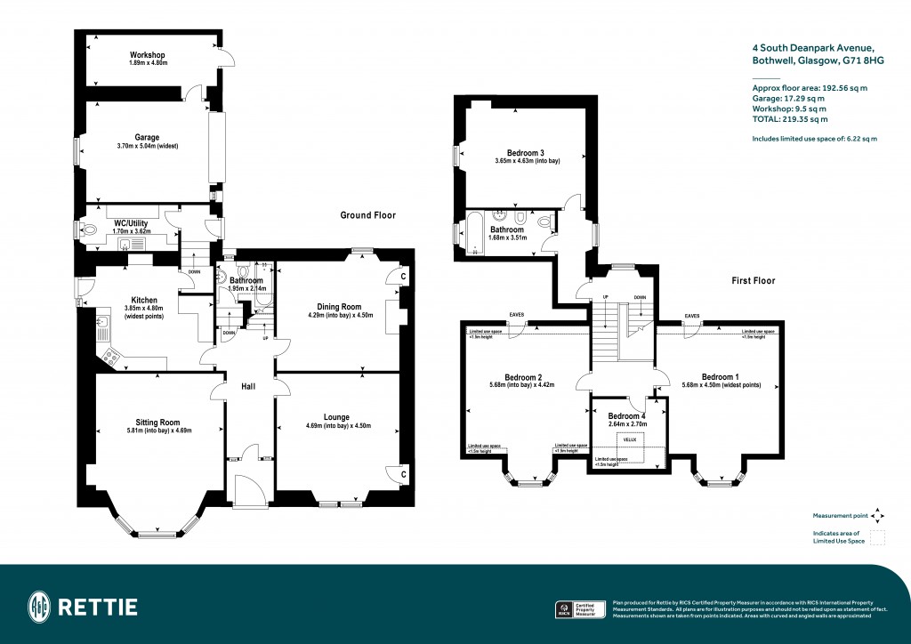 Floorplans For South Deanpark Avenue, Bothwell, Glasgow, South Lanarkshire