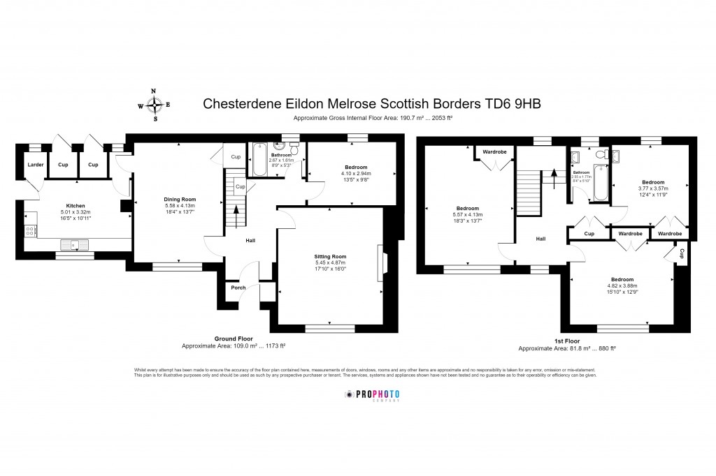 Floorplans For Chesterdene, Eildon, Melrose, Scottish Borders