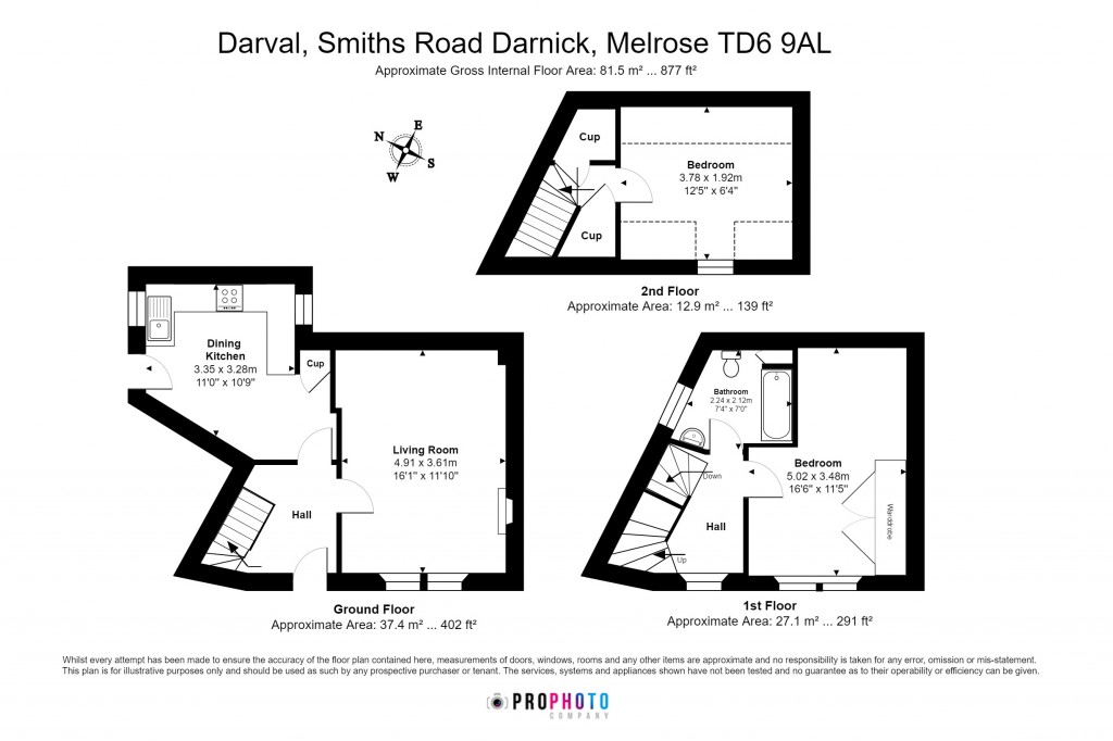 Floorplans For Darvale, Smiths Road, Darnick, Melrose, Scottish Borders