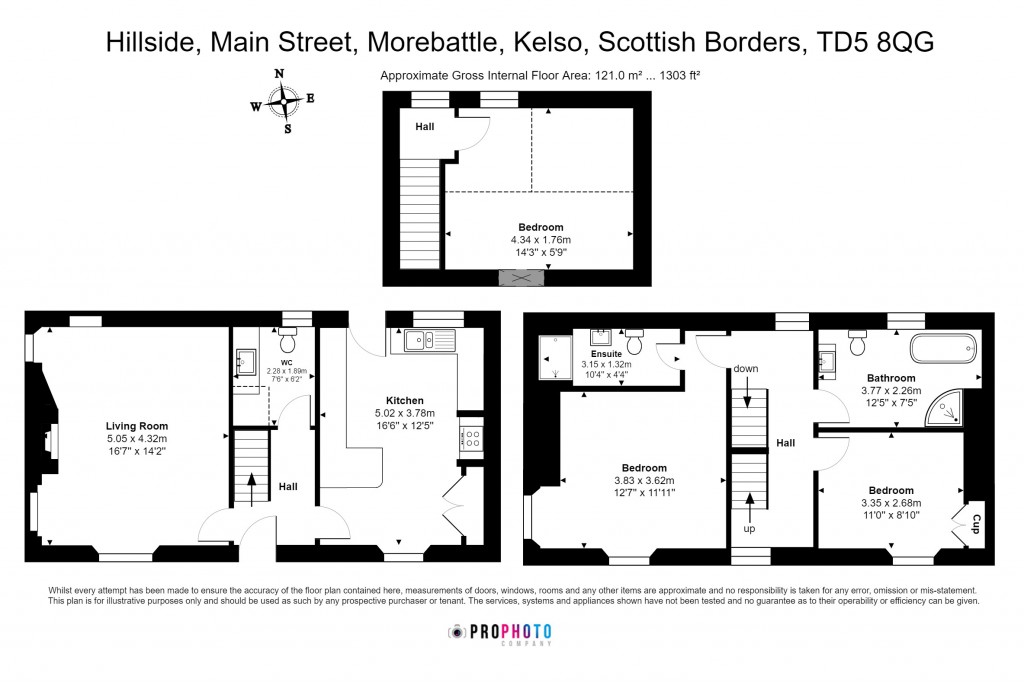 Floorplans For Hillside, Main Street, Morebattle, Kelso, Scottish Borders