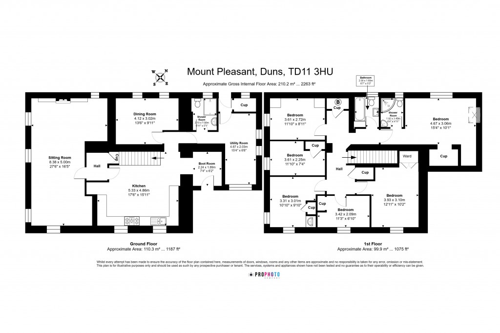 Floorplans For Mount Pleasant Farmhouse, Duns, Scottish Borders