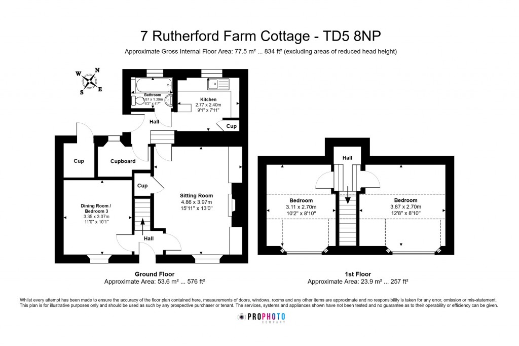 Floorplans For 7 Rutherford Farm Cottage, Kelso, Scottish Borders