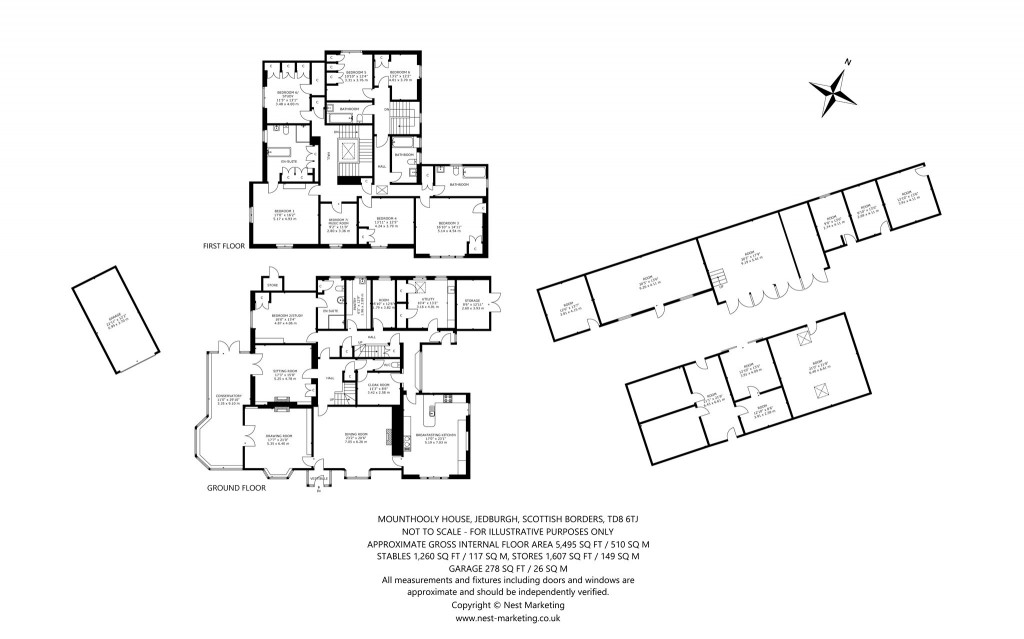 Floorplans For Mounthooly House, Jedburgh, Scottish Borders
