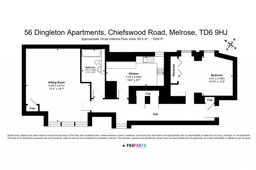 Floorplans For 56 Dingleton Apartments, Chiefswood Road, Melrose, Scottish Borders