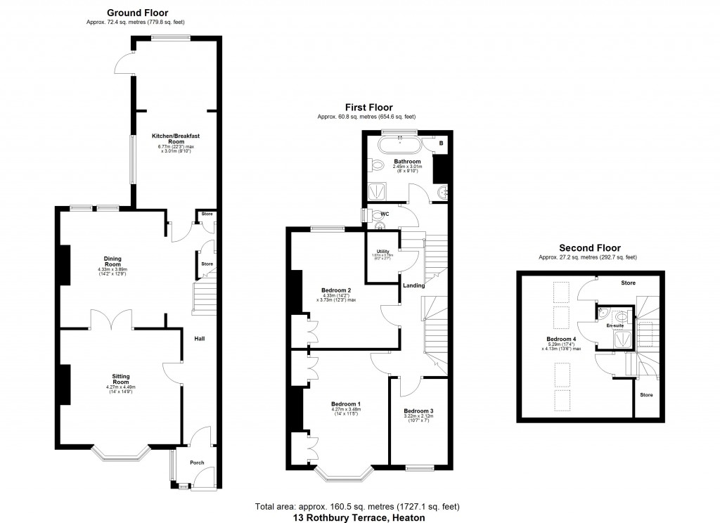 Floorplans For Rothbury Terrace, Newcastle upon Tyne, Tyne and Wear