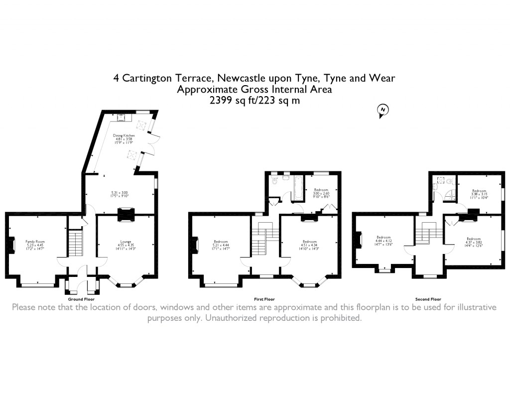 Floorplans For Cartington Terrace, Heaton, Newcastle Upon Tyne, Tyne & Wear