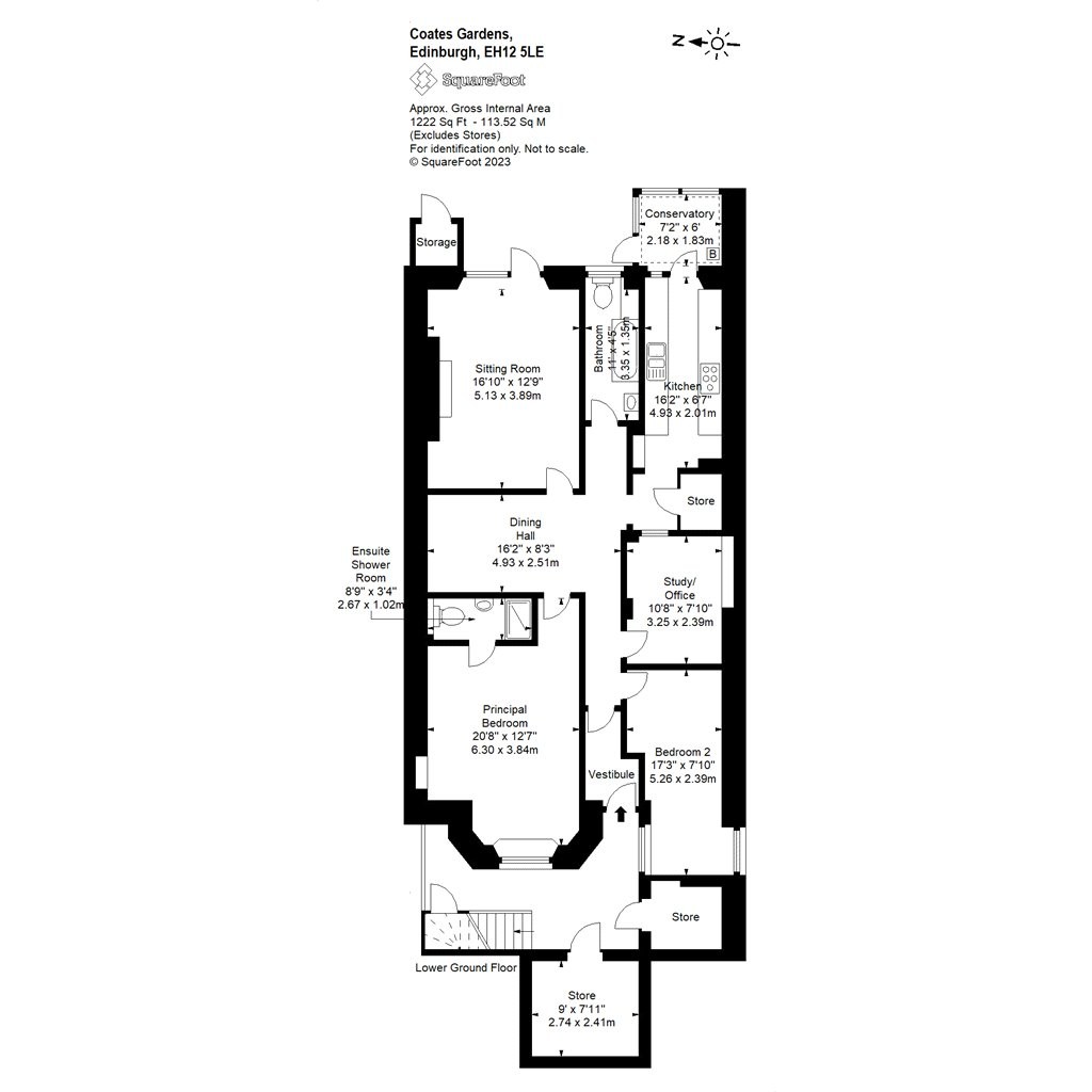 Floorplans For Coates Gardens, Edinburgh, Midlothian
