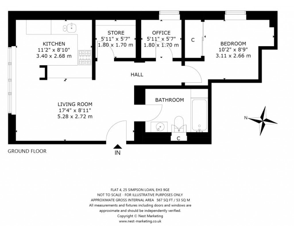 Floorplans For Flat 4, Simpson Loan, Edinburgh, Midlothian