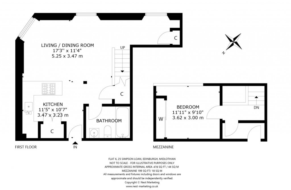 Floorplans For Flat 6, Simpson Loan, Edinburgh, Midlothian