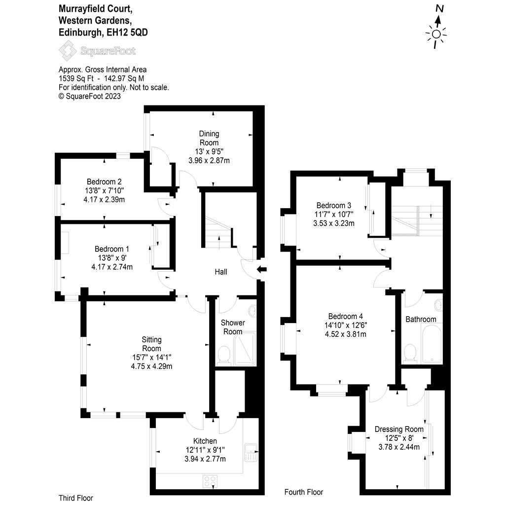 Floorplans For 23, Murrayfield Court, Western Gardens, Edinburgh, Midlothian