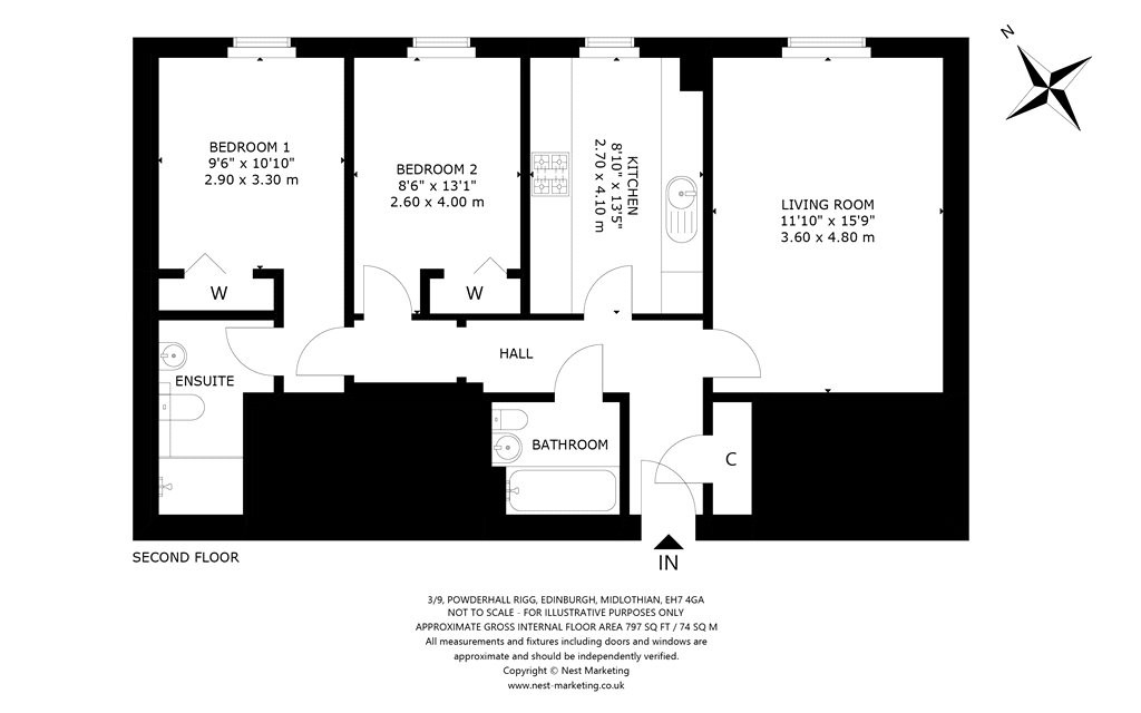 Floorplans For 3/9, Powderhall Rigg, Edinburgh, Midlothian