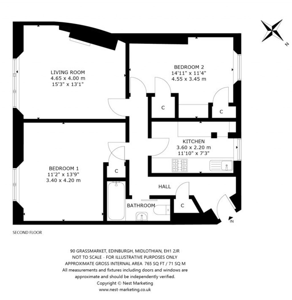 Floorplans For Flat 3, Grassmarket, Edinburgh, Midlothian