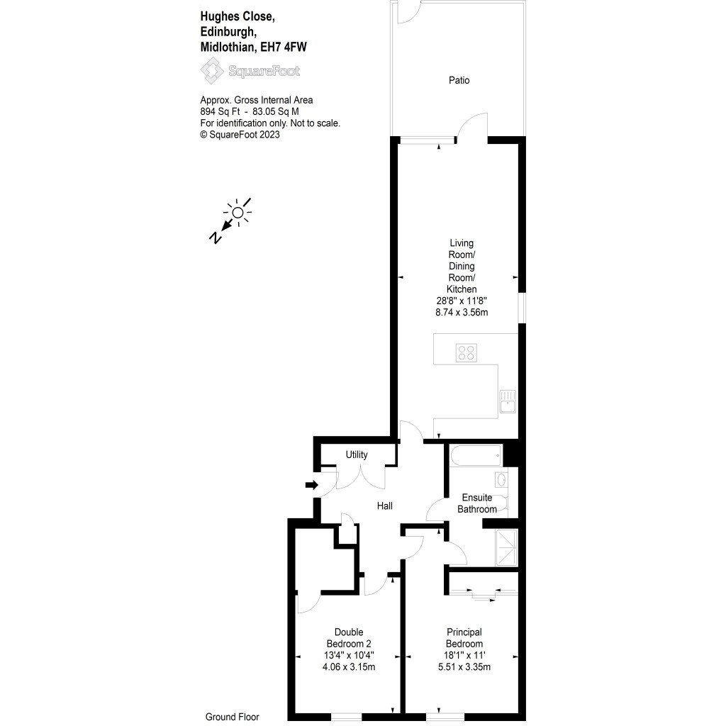 Floorplans For Flat 3, Hughes Close, Edinburgh