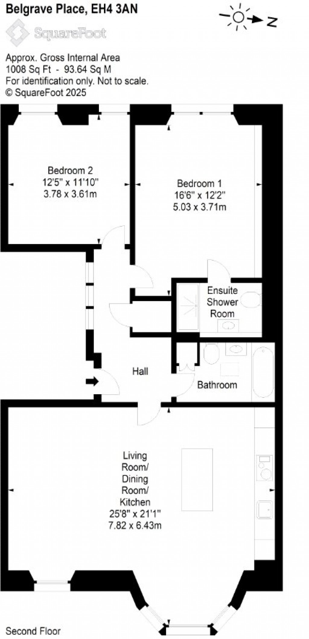 Floorplans For 2f, Belgrave Place, Edinburgh