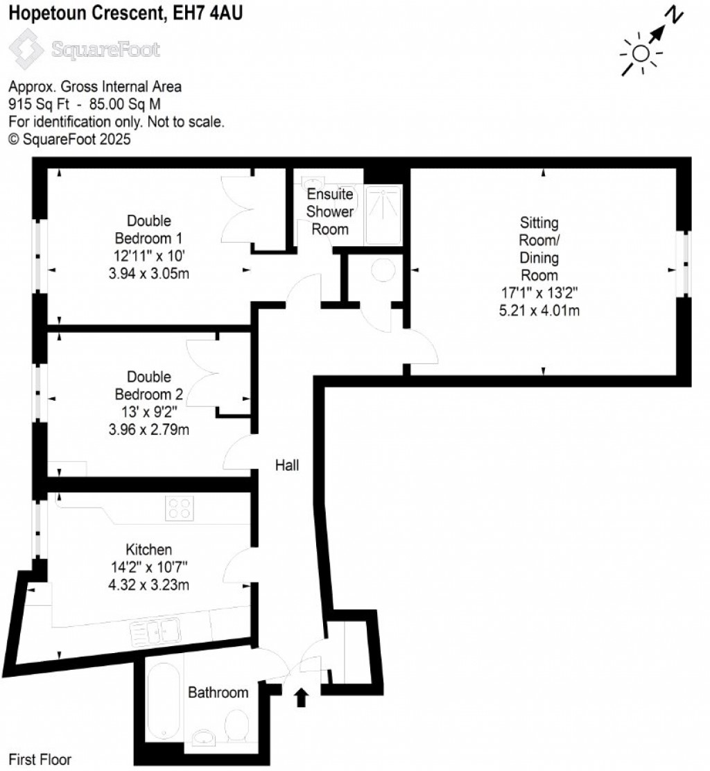 Floorplans For Flat 12, Hopetoun Crescent, Edinburgh, Midlothian