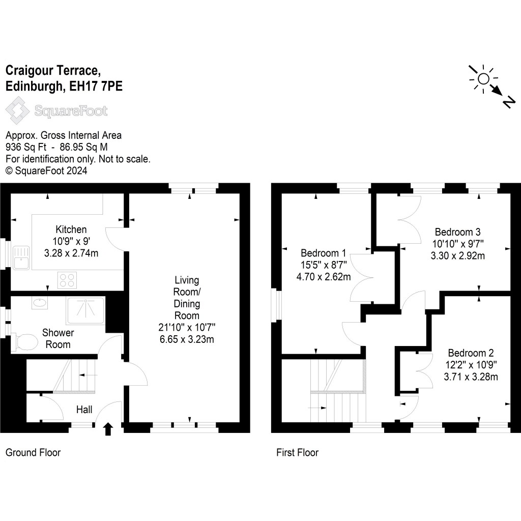 Floorplans For Craigour Terrace, Edinburgh, Midlothian