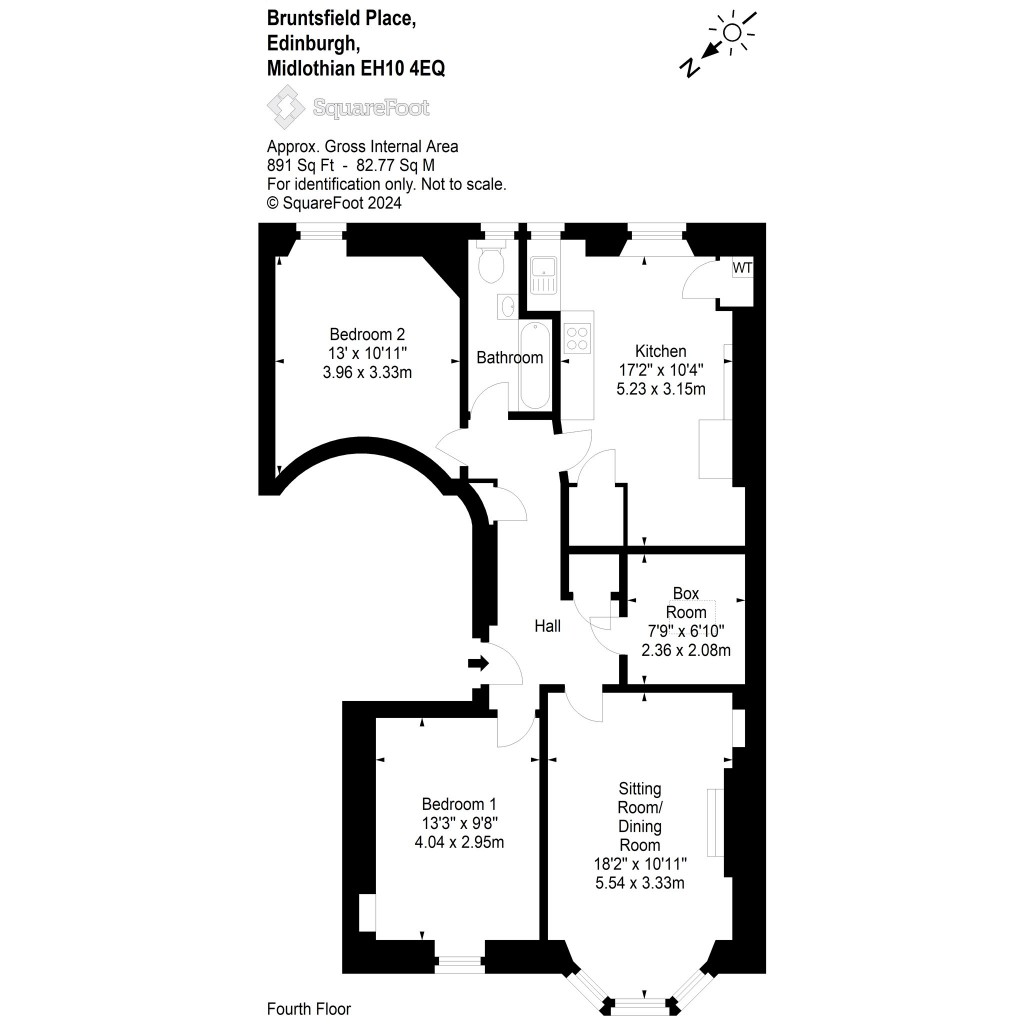 Floorplans For Flat 4f1, Bruntsfield Place, Edinburgh, Midlothian