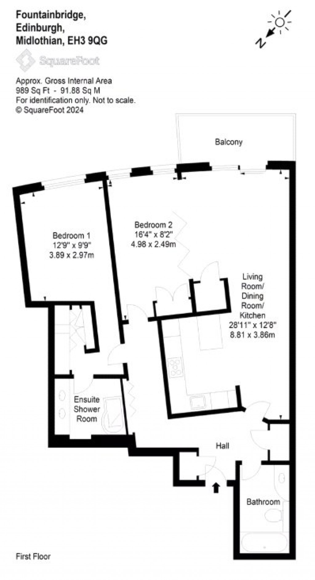 Floorplans For 131/3, Fountainbridge, Edinburgh, Midlothian
