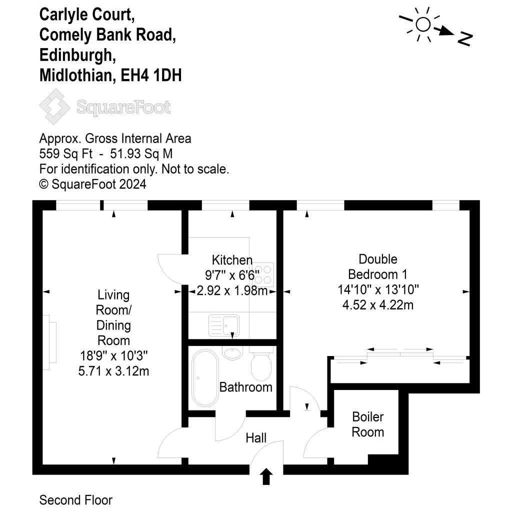 Floorplans For 173/319 Carlyle Court, Comely Bank Road, Edinburgh, Midlothian