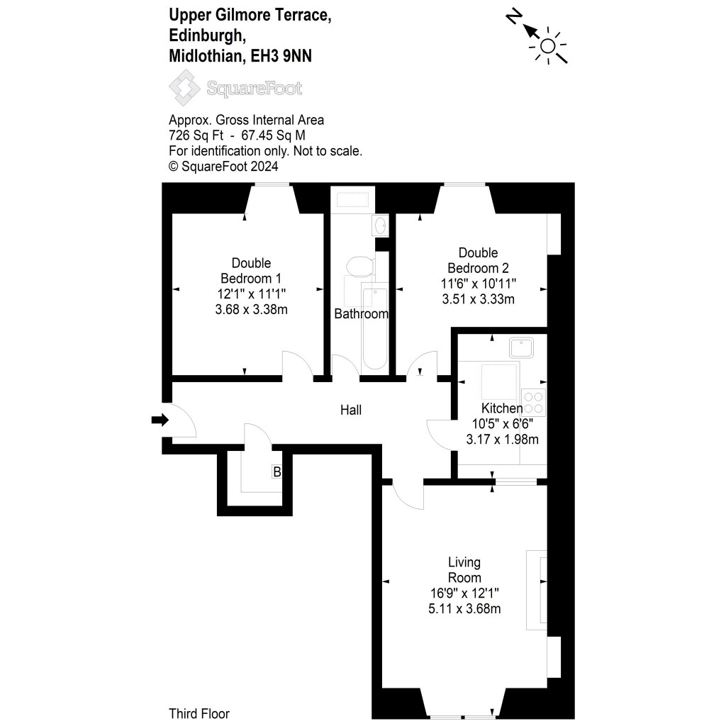 Floorplans For 3f1, Upper Gilmore Terrace, Edinburgh, Midlothian