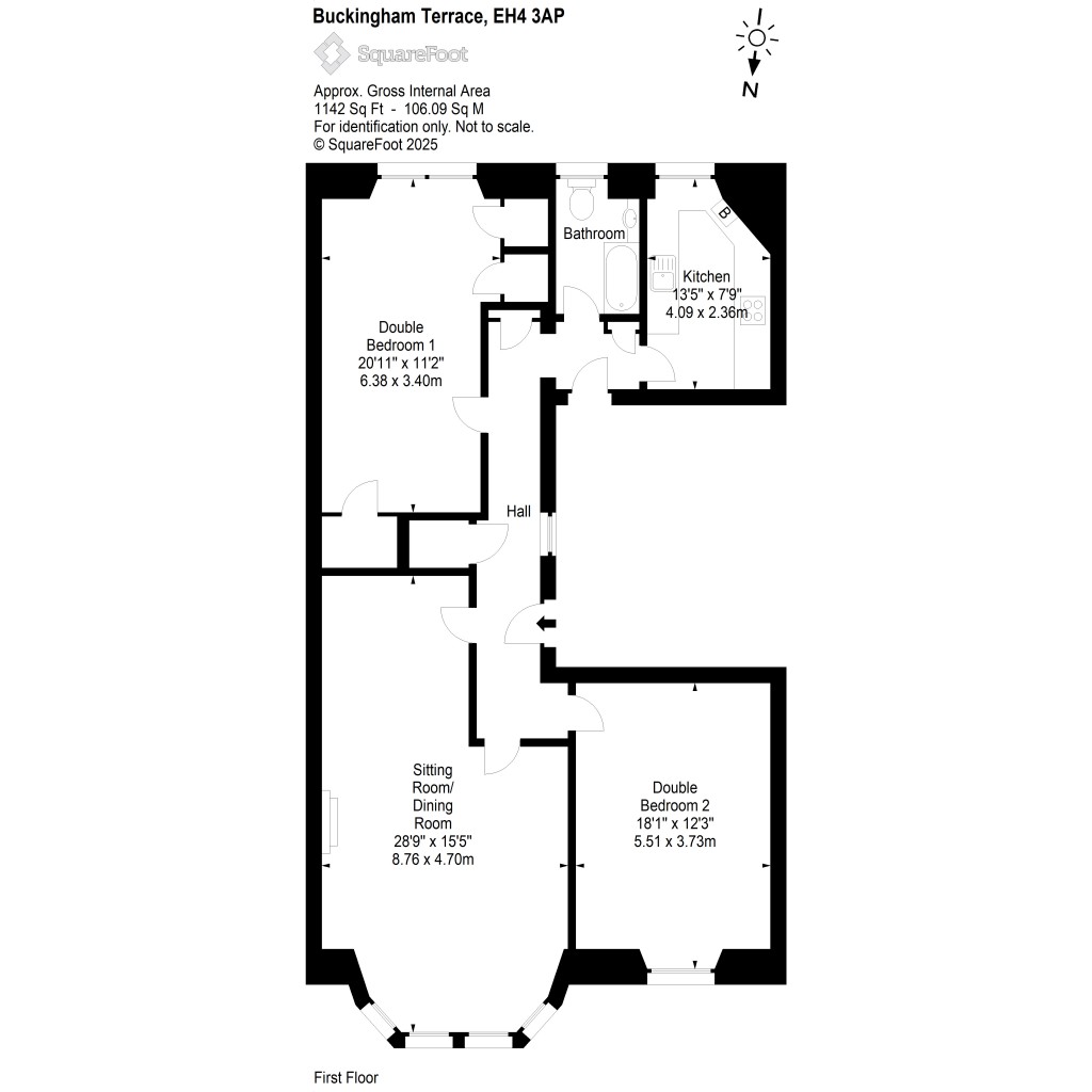 Floorplans For 1, Buckingham Terrace, Edinburgh