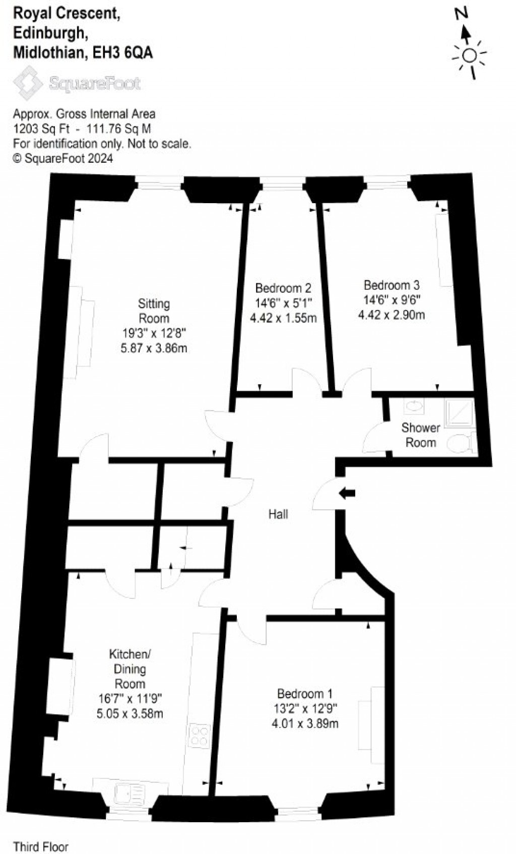 Floorplans For 5, Royal Crescent, Edinburgh, City of Edinburgh