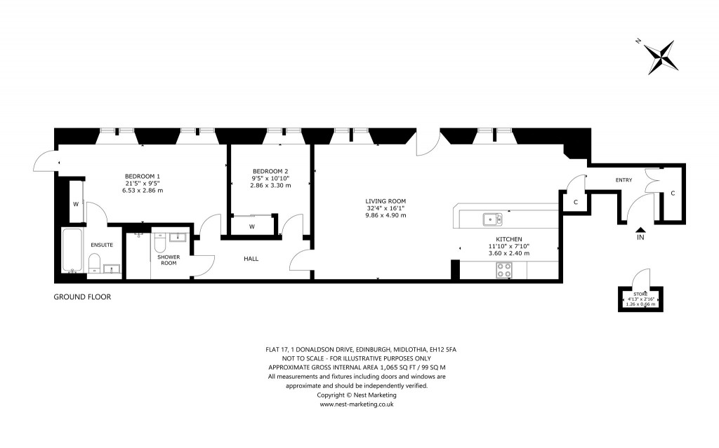 Floorplans For Flat 17, Donaldson Drive, Edinburgh, Midlothian