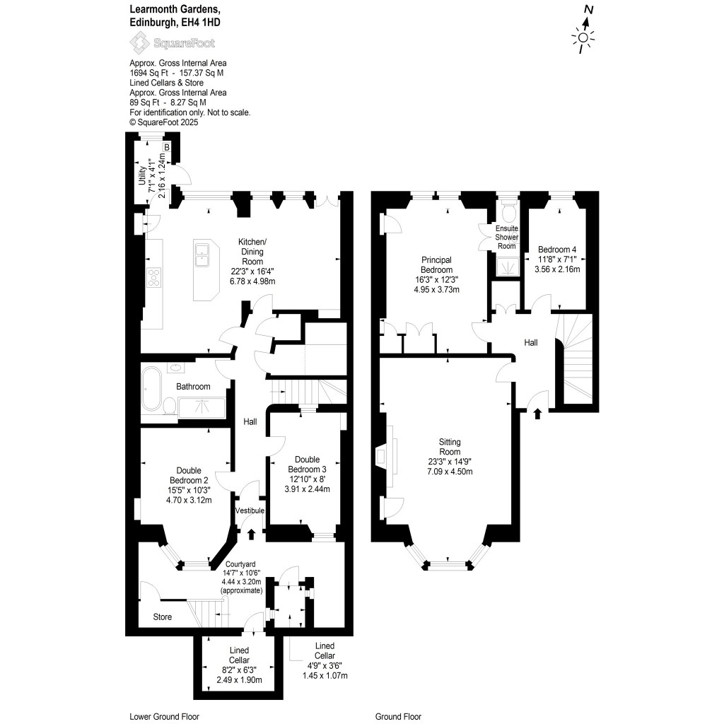 Floorplans For 6/1, Learmonth Gardens, Edinburgh, Midlothian