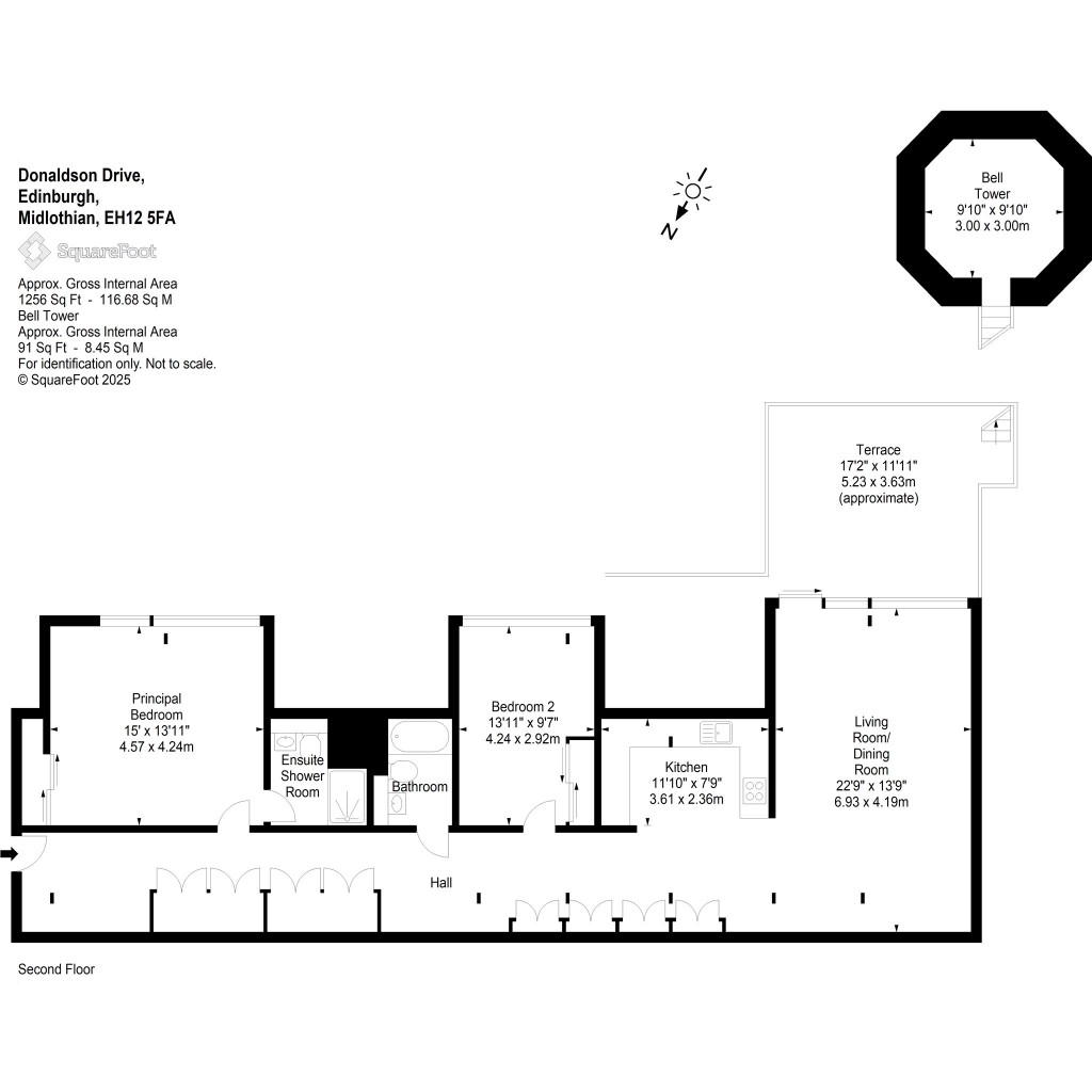 Floorplans For Flat 109, Donaldson Drive, Wester Coates, Edinburgh