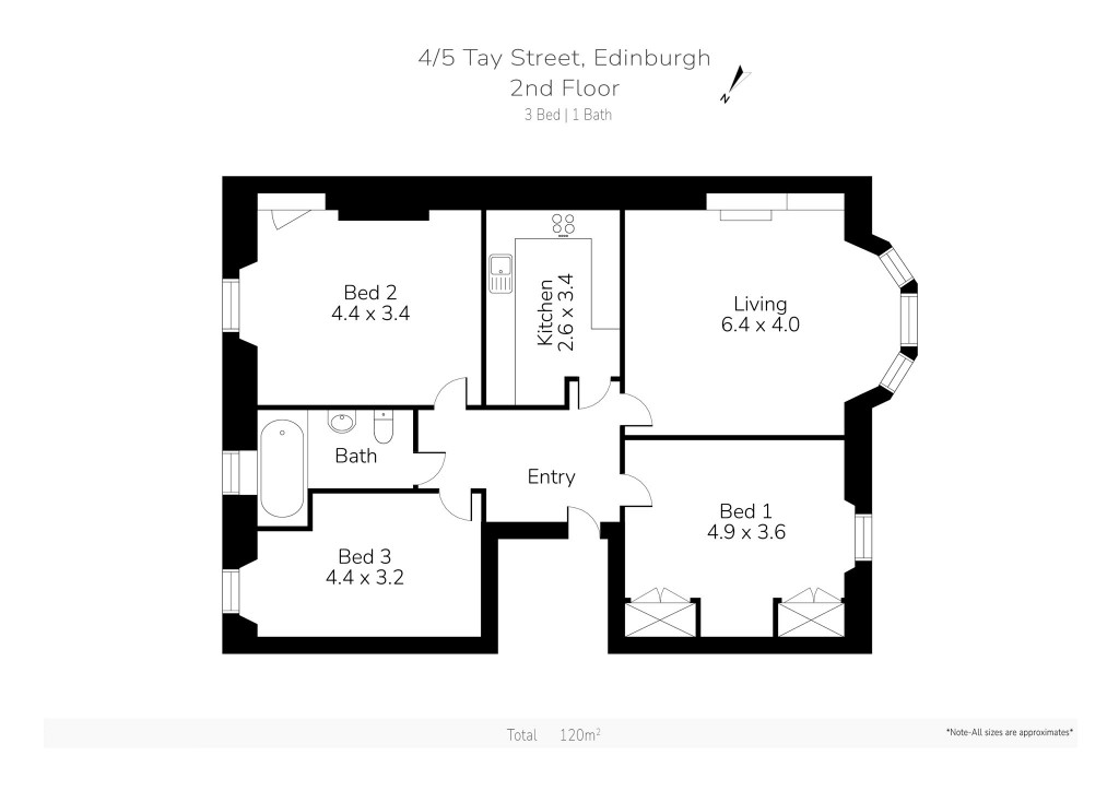 Floorplans For 4/5, Tay Street, Edinburgh, Midlothian