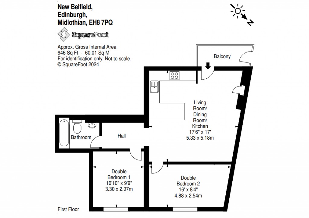Floorplans For Flat 4A, New Belfield, Edinburgh