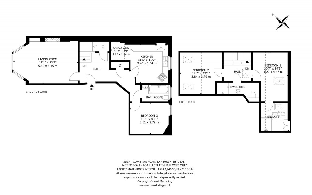 Floorplans For Comiston Road, Morningside, Edinburgh