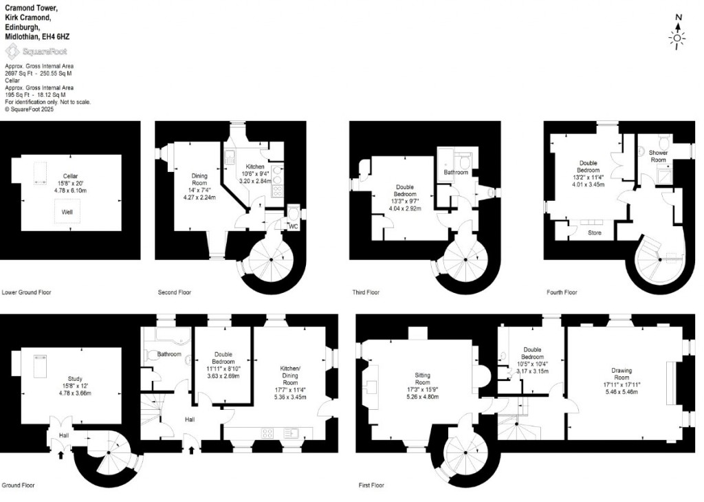 Floorplans For Cramond Tower, Kirk Cramond, Edinburgh