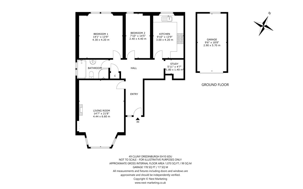 Floorplans For Ground Floor, Cluny Drive, Morningside, Edinburgh