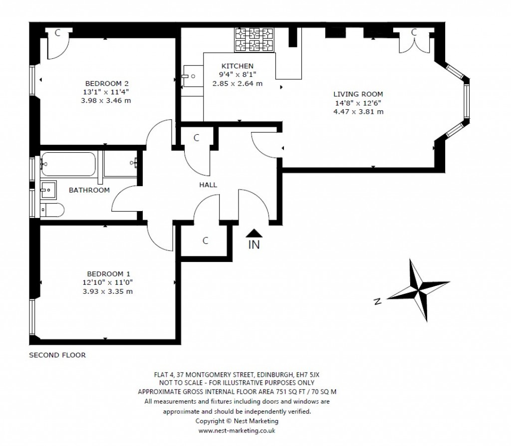 Floorplans For Flat 4 (2f2), Montgomery Street, Edinburgh