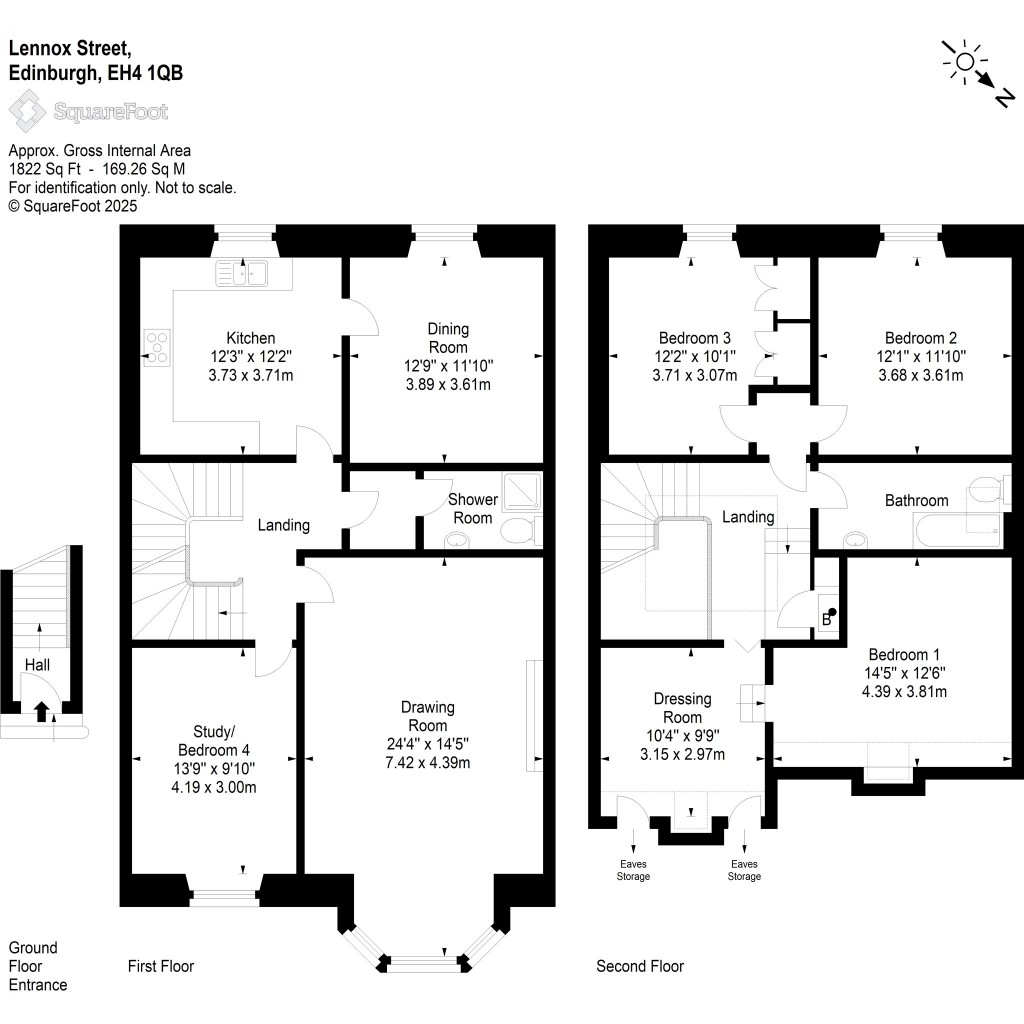 Floorplans For Flat 1, Lennox Street, Edinburgh
