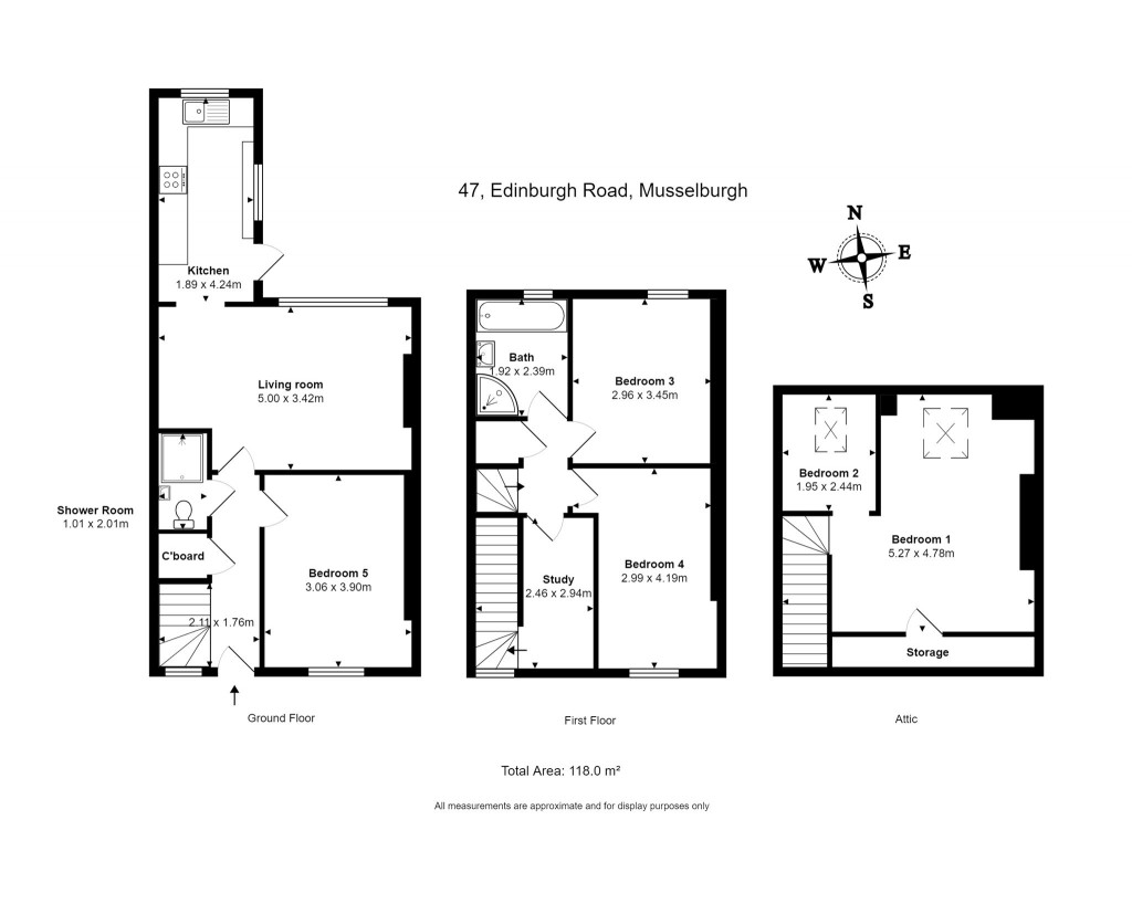 Floorplans For Edinburgh Road, Musselburgh, East Lothian