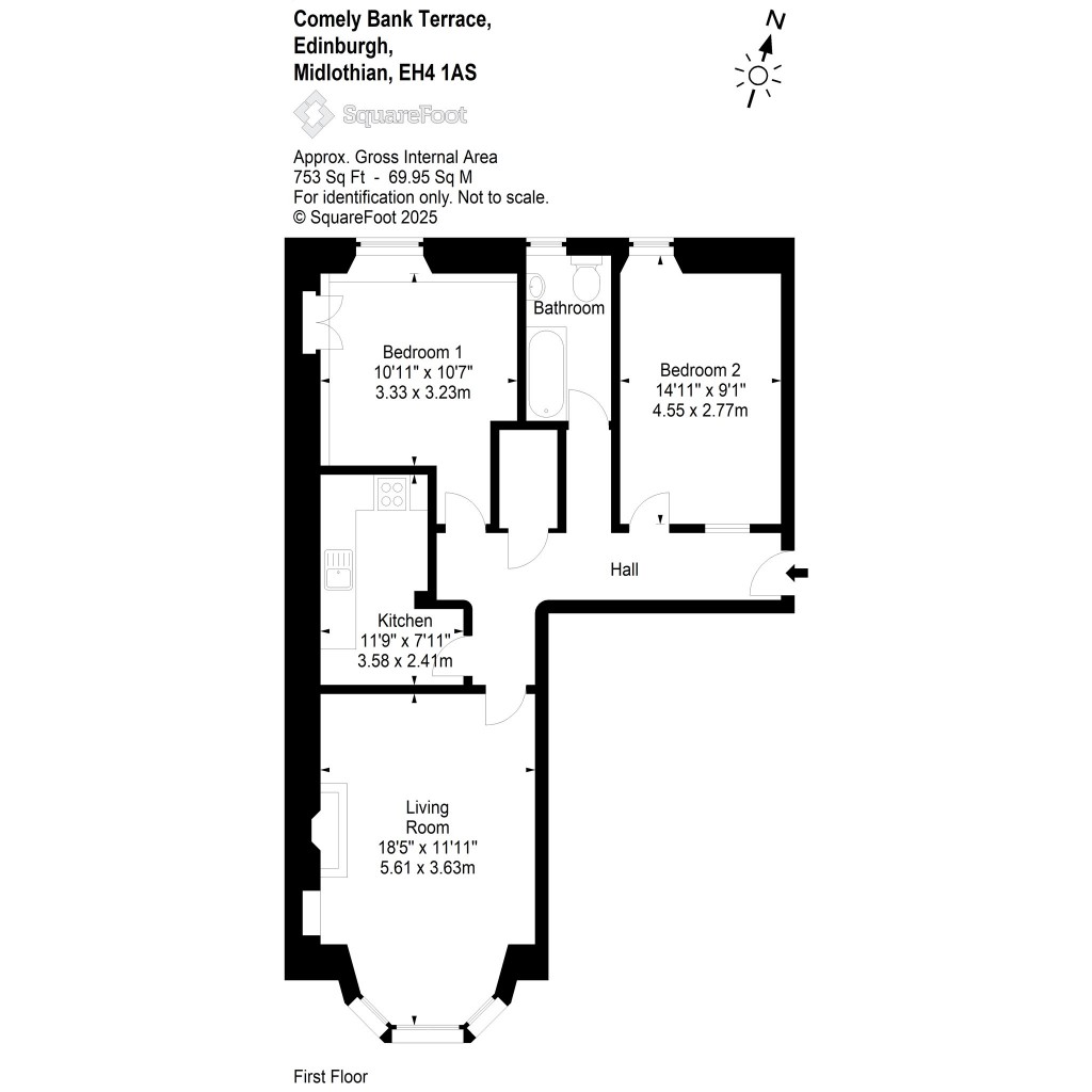 Floorplans For 1F3, Comely Bank Terrace, Edinburgh