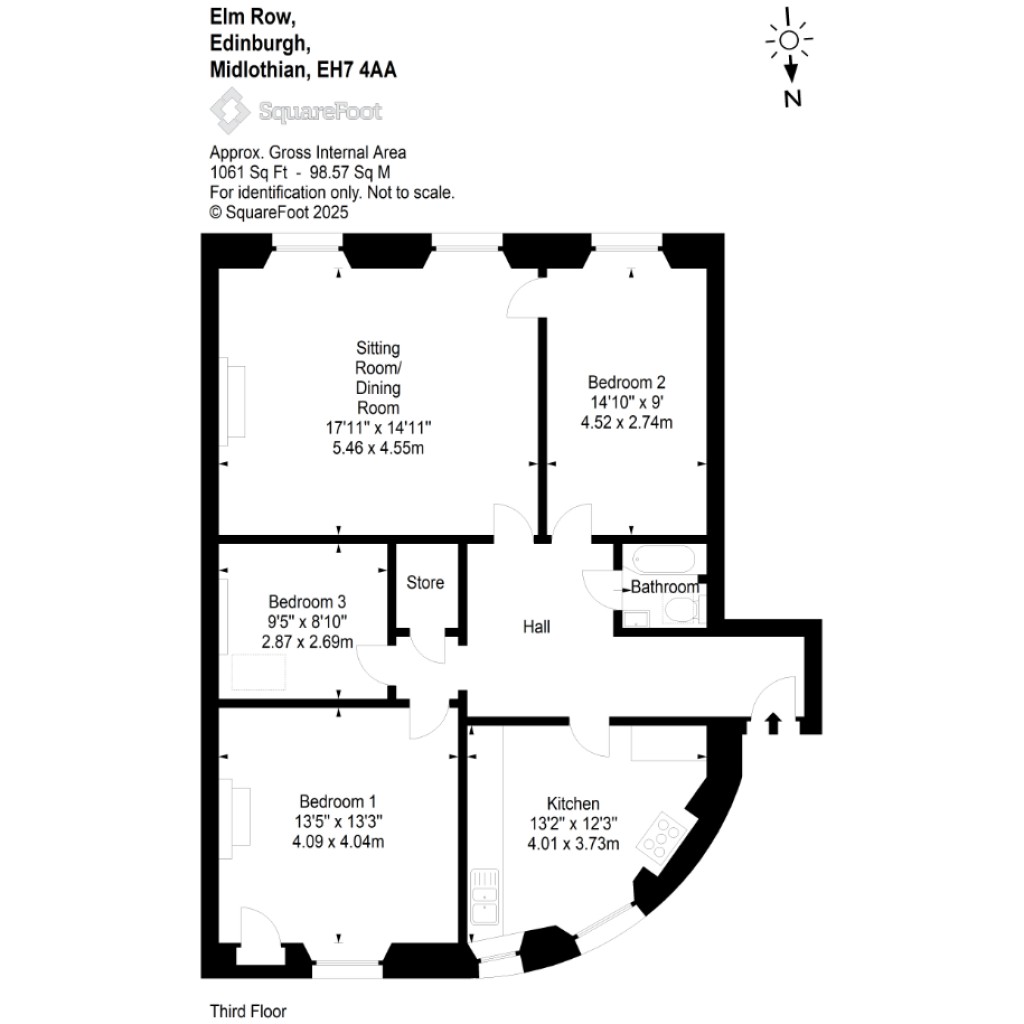 Floorplans For 2/9, Elm Row, Edinburgh, Midlothian