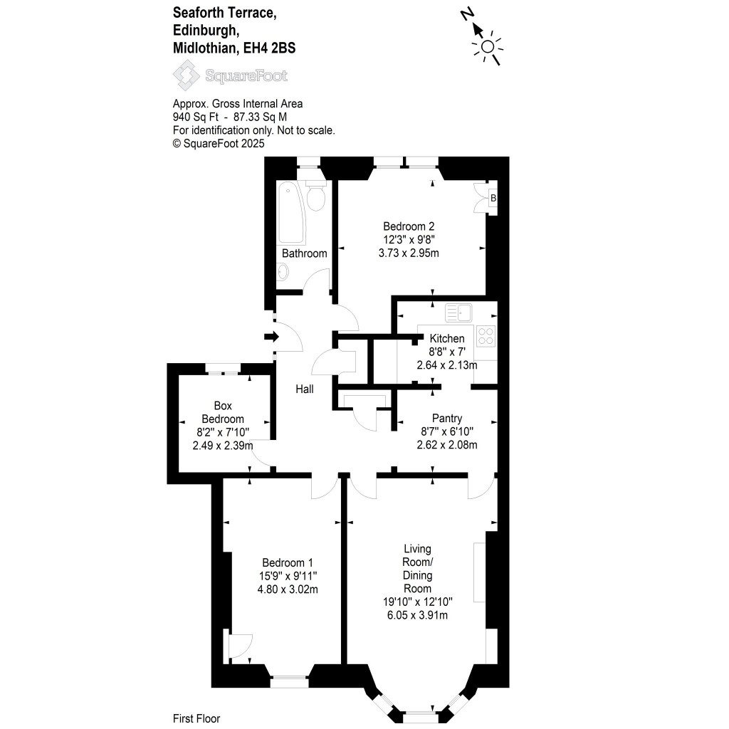 Floorplans For 1/1, Seaforth Terrace, Edinburgh