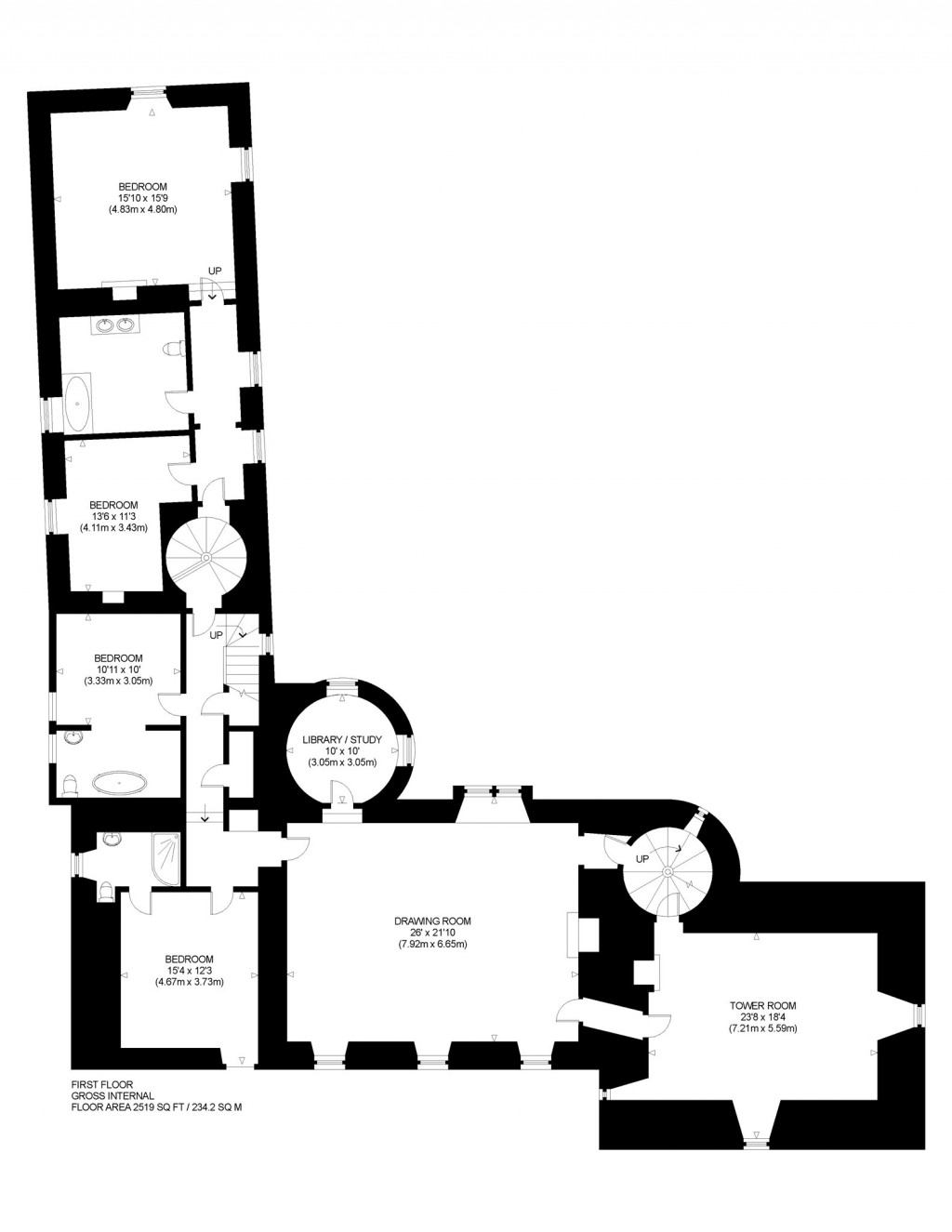 Floorplans For Cakemuir Castle, Tynehead, Pathhead, Midlothian