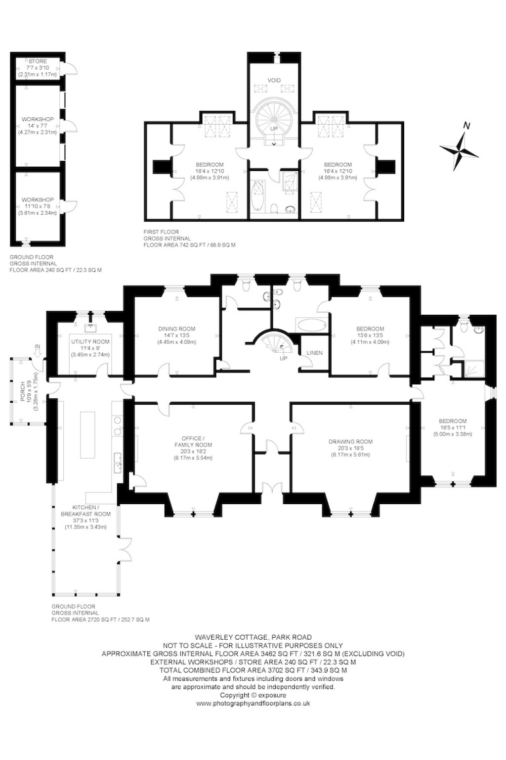 Floorplans For Waverley Cottage, 14 Park Road, Eskbank, Midlothian