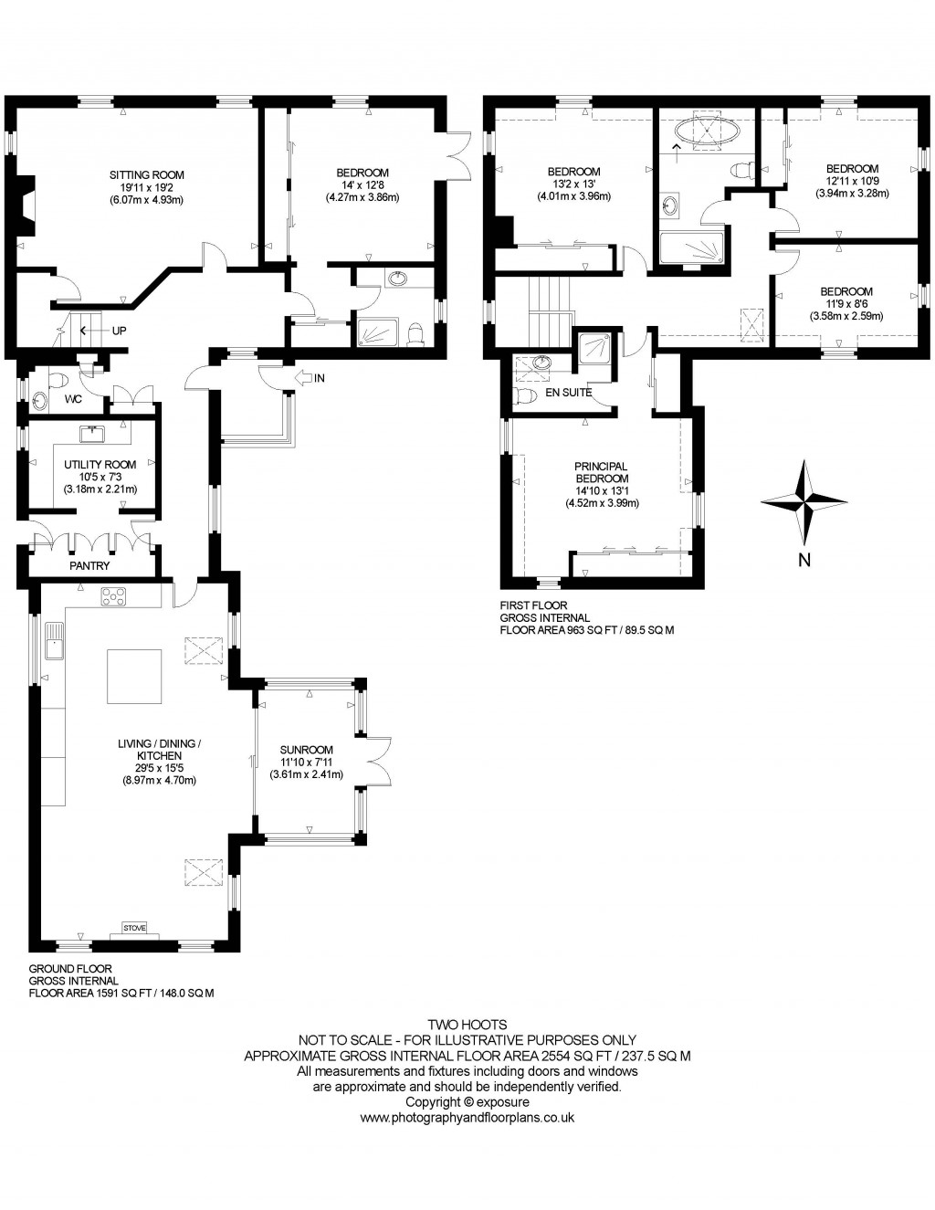 Floorplans For Two Hoots, Tomaknock, Crieff, Perthshire