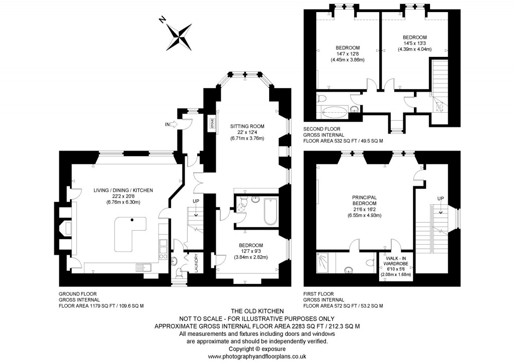 Floorplans For The Old Kitchen, Tyninghame House, Tyninghame, East Lothian
