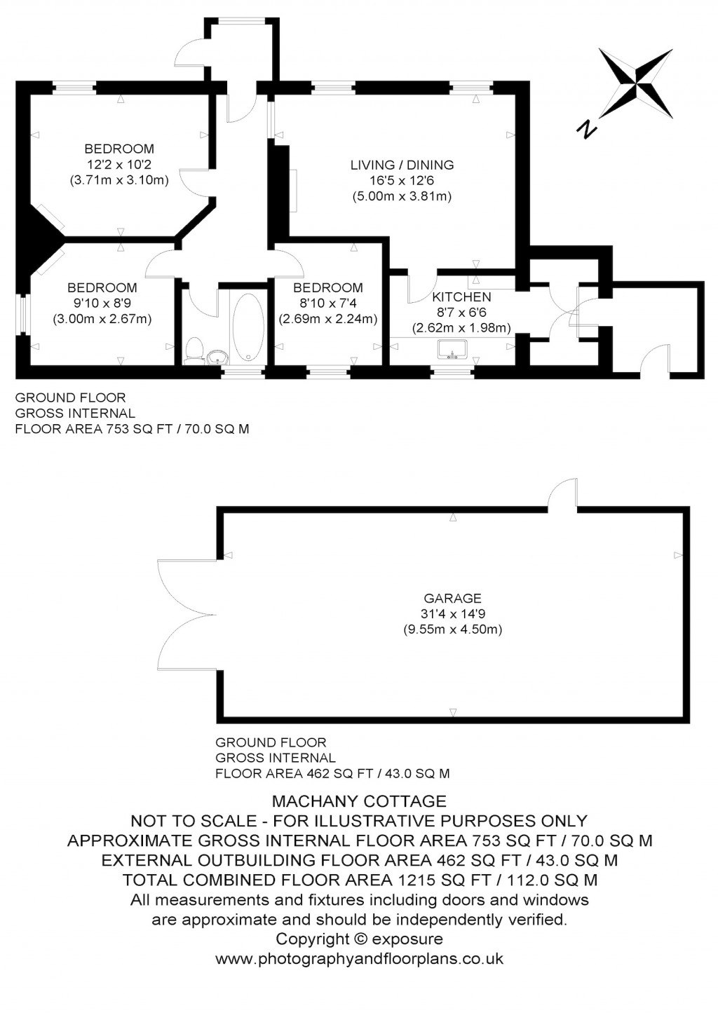 Floorplans For Machany Cottage, Auchterarder, Perth and Kinross