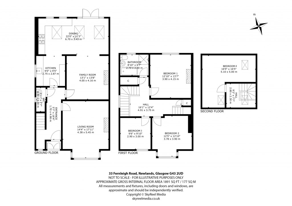 Floorplans For Fernleigh Road, Newlands, Glasgow